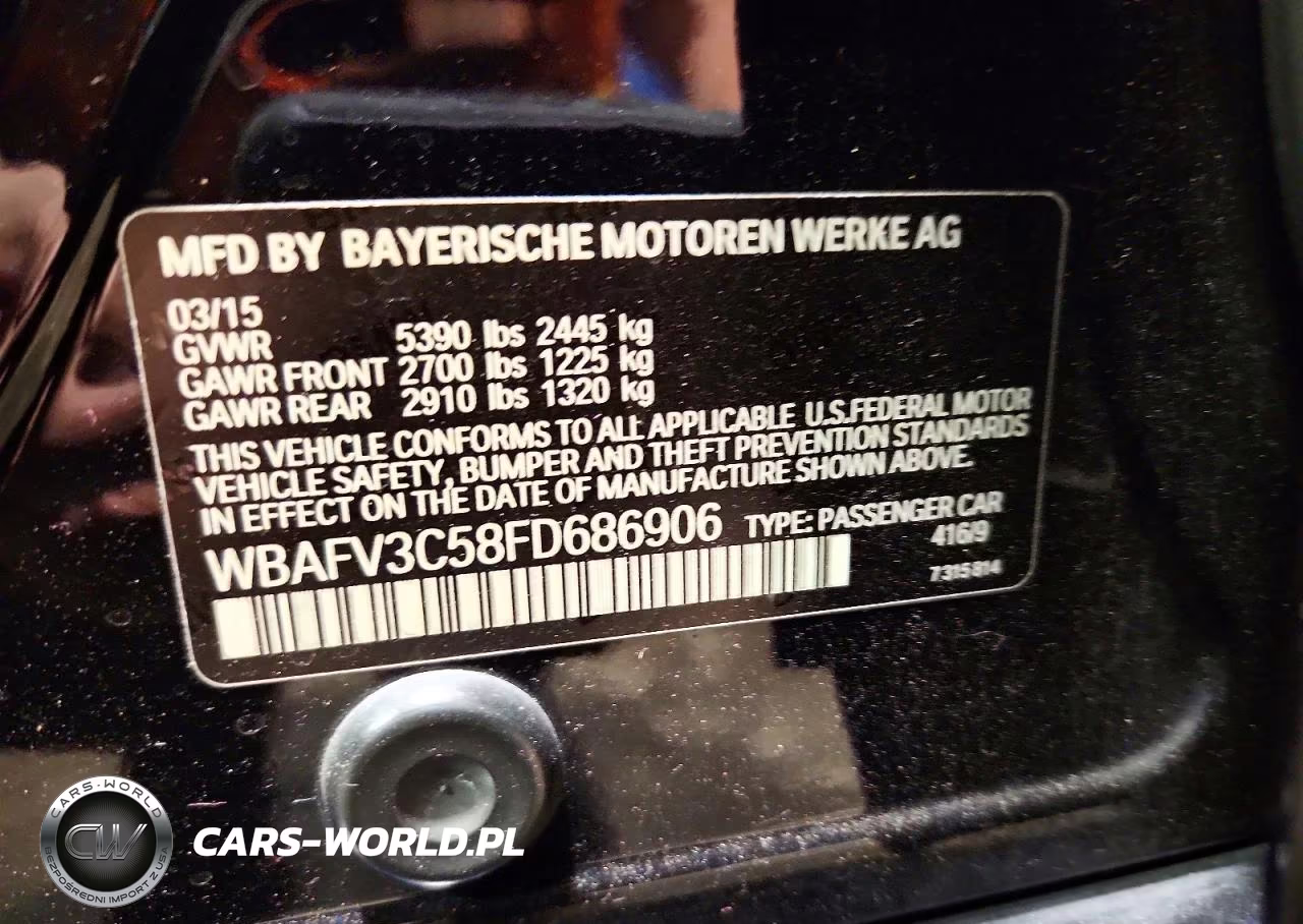 2015 BMW 535 D xDrive VIN:WBAFV3C58FD686906 - 12