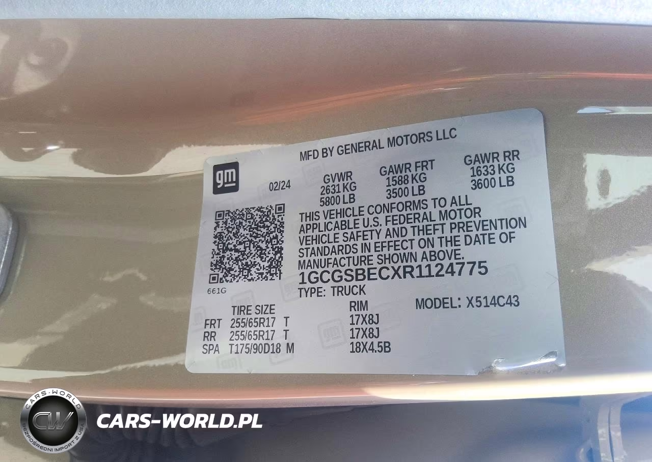 2024 Chevrolet Colorado VIN:1GCGSBECXR1124775 - 12