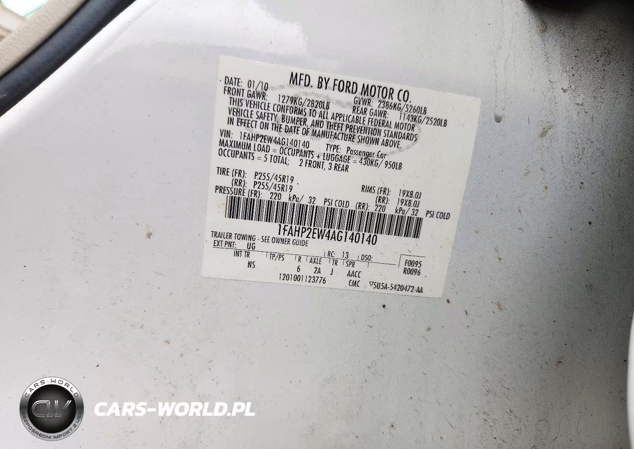 2010 Ford Taurus Sel VIN:1FAHP2EW4AG140140 - 13