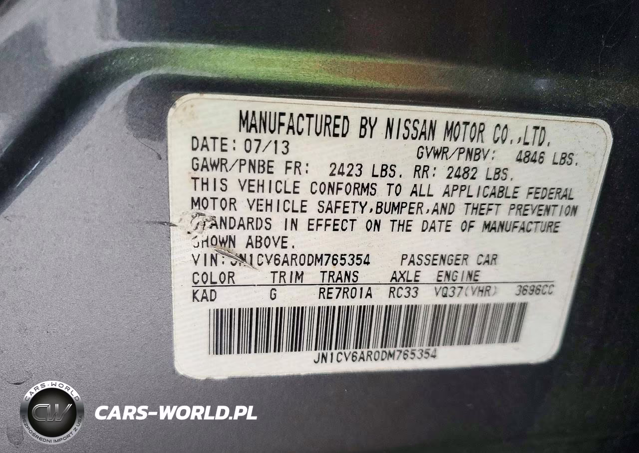 2013 Infiniti G37 Sedan X VIN:JN1CV6AR0DM765354 - 12