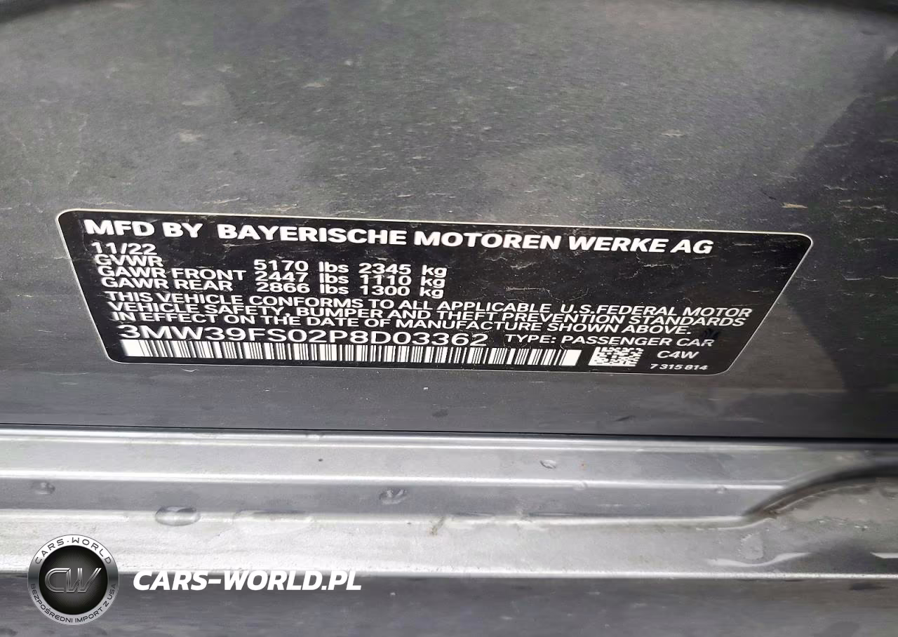 2023 BMW 330Xe VIN:3MW39FS02P8D03362 - 12