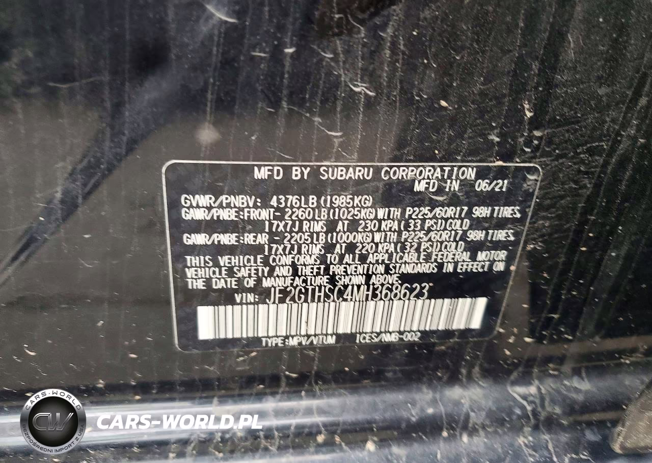 2021 Subaru Crosstrek Sport VIN:JF2GTHSC4MH368623 - 13