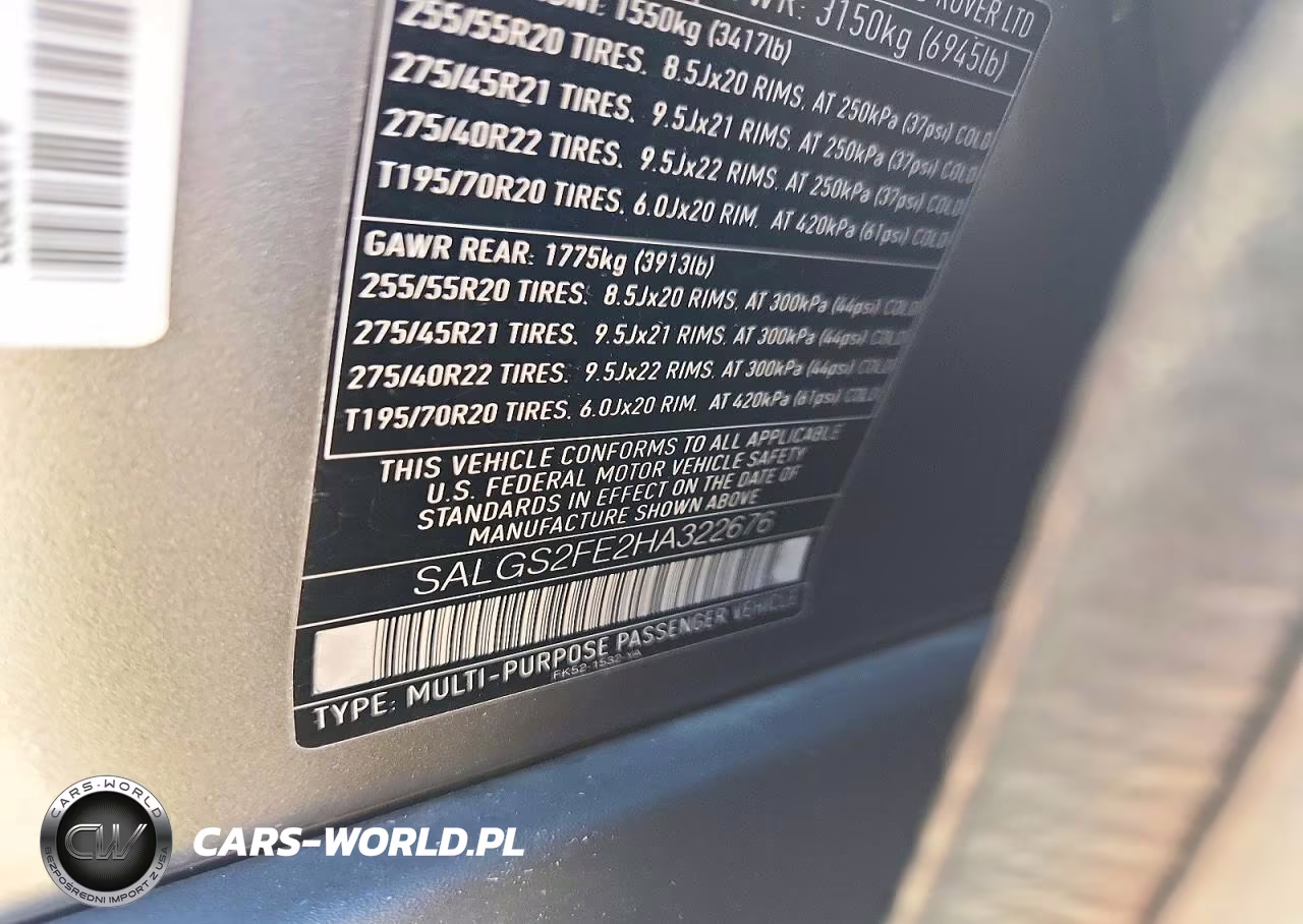 2017 Land Rover Range Rover Supercharged VIN:SALGS2FE2HA322676 - 13