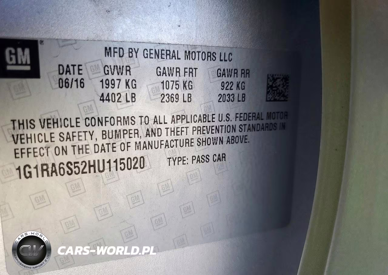 2017 Chevrolet Volt Lt VIN:1G1RA6S52HU115020 - 12