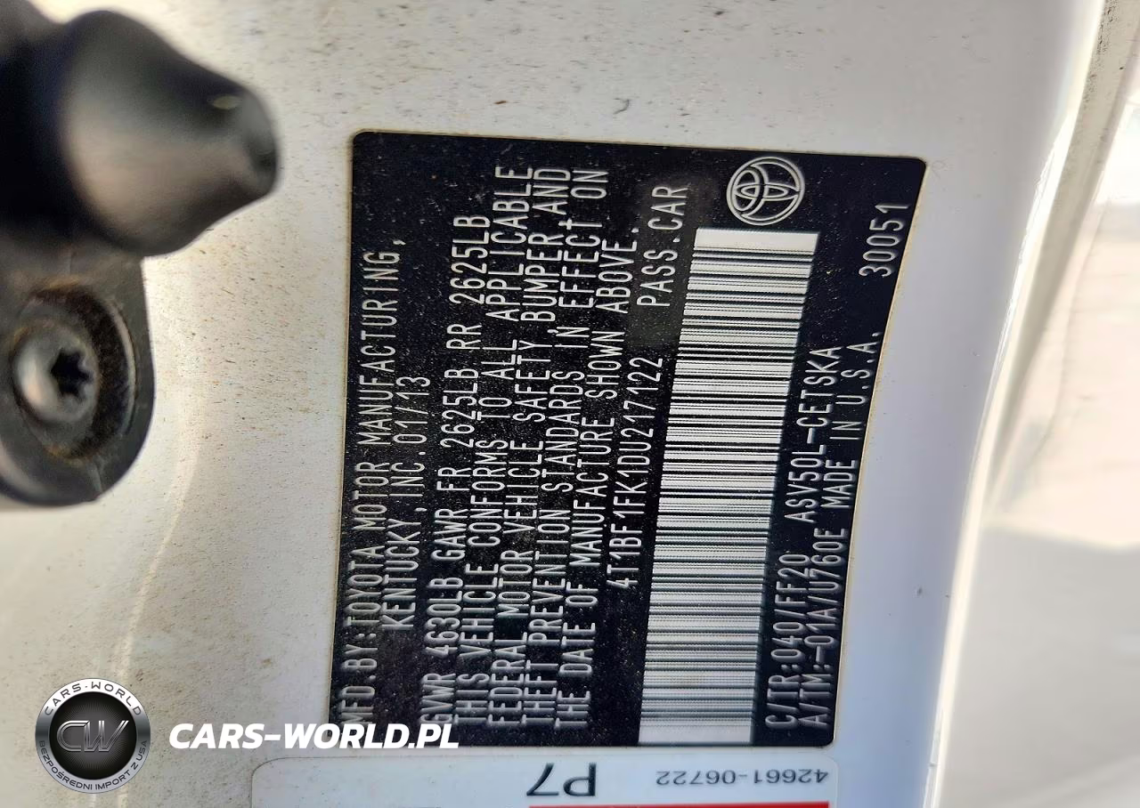 2013 Toyota Camry Se VIN:4T1BF1FK1DU217122 - 12
