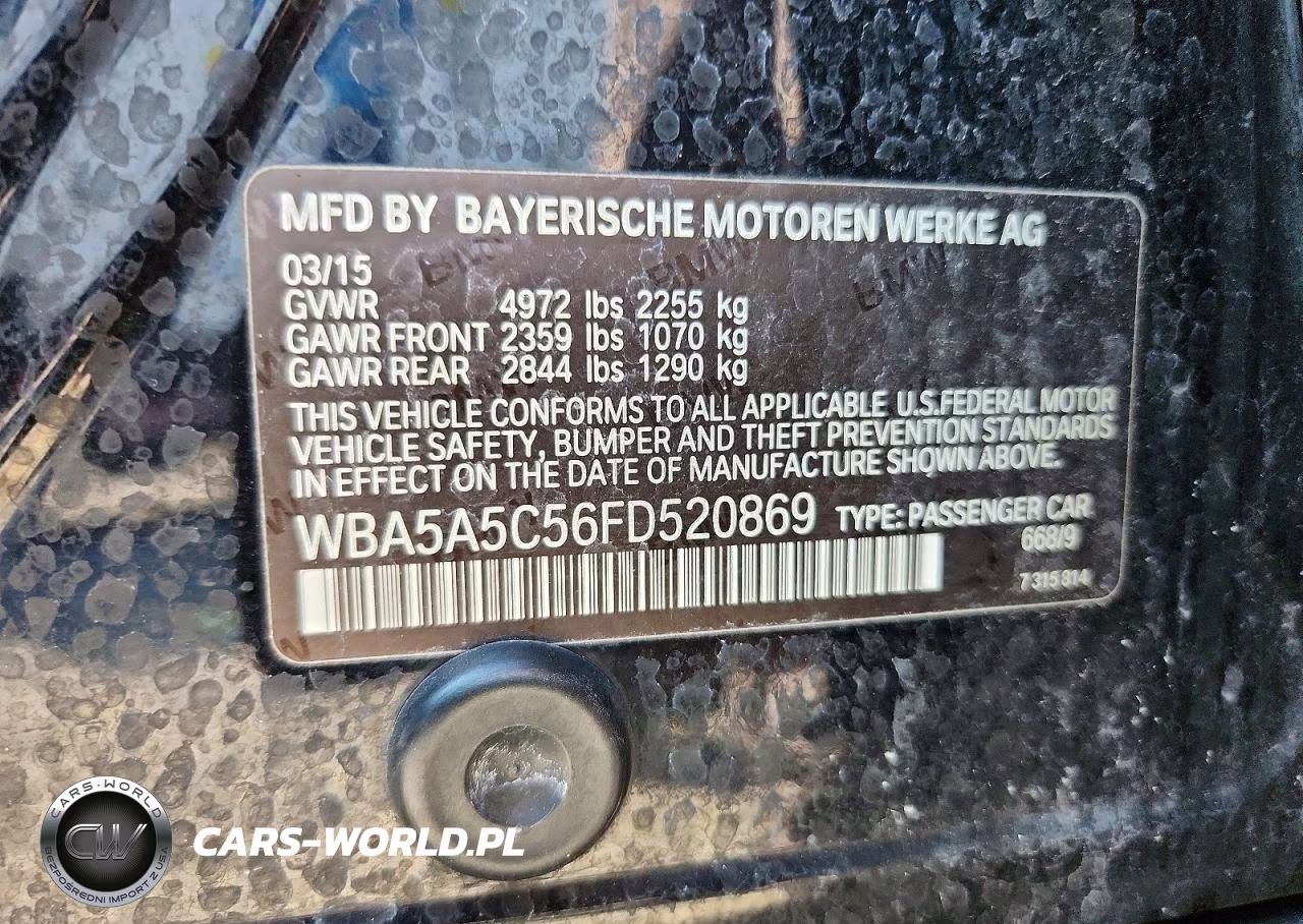 2015 BMW 528 I VIN:WBA5A5C56FD520869 - 12