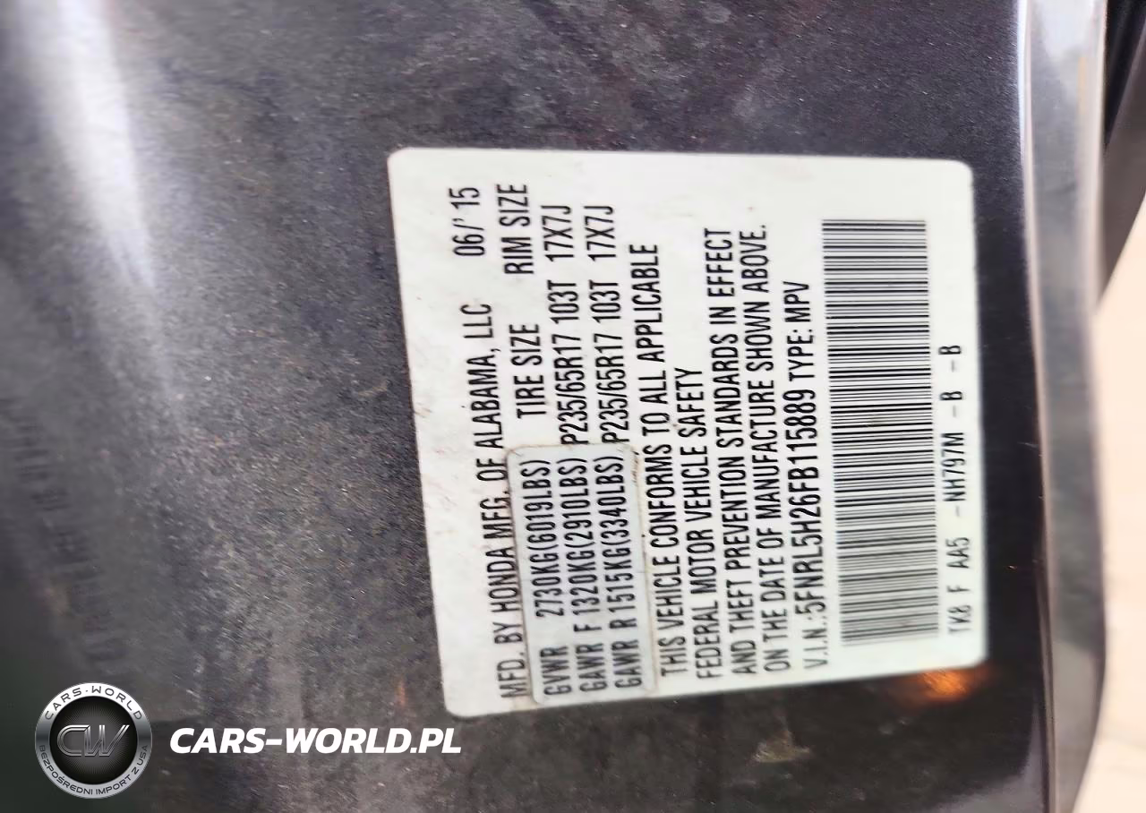 2015 Honda Odyssey Lx VIN:5FNRL5H26FB115889 - 13