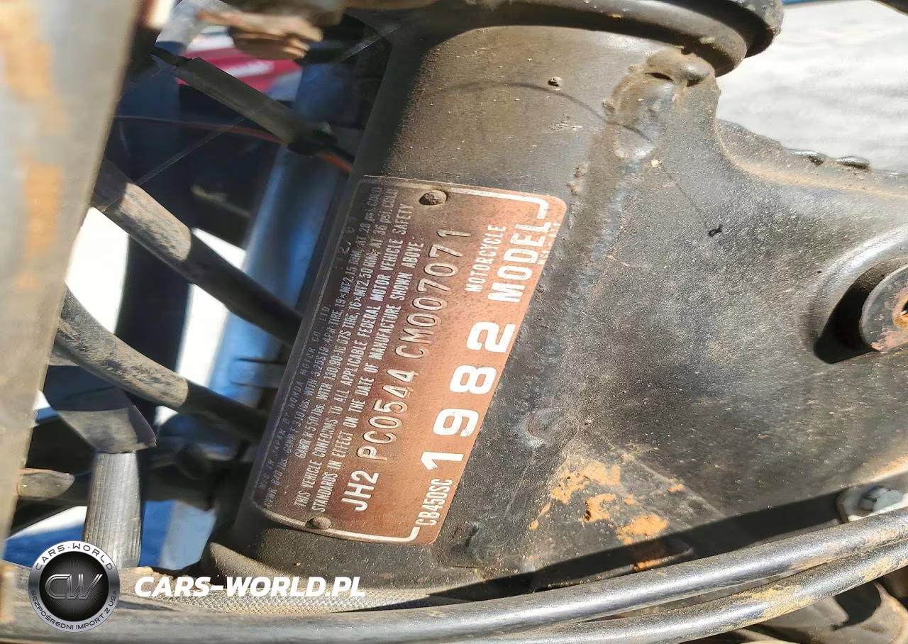1982 Honda Cb450 Sc VIN:JH2PC0544CM007071 - 8