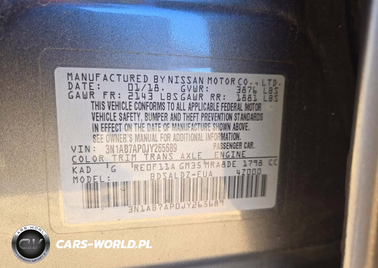 2018 Nissan Sentra Sv VIN:3N1AB7AP0JY265689 - 12