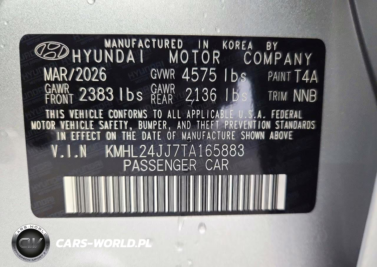 2026 Hyundai Sonata Hybrid Blue VIN:KMHL24JJ7TA165883 - 12