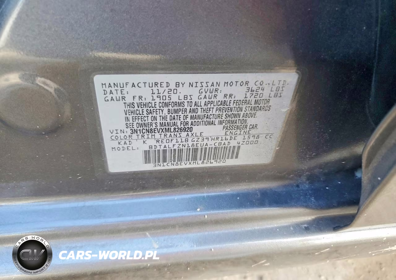 2021 Nissan Versa Sv VIN:3N1CN8EVXML826920 - 12