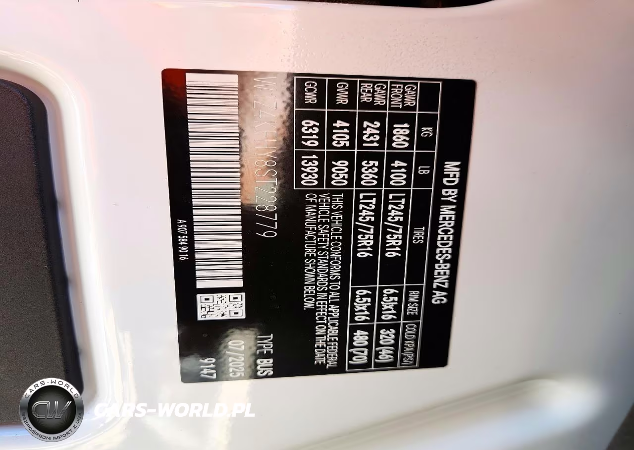 2025 Mercedes-Benz Sprinter 2500 VIN:W1Z4KFHY8ST228779 - 13
