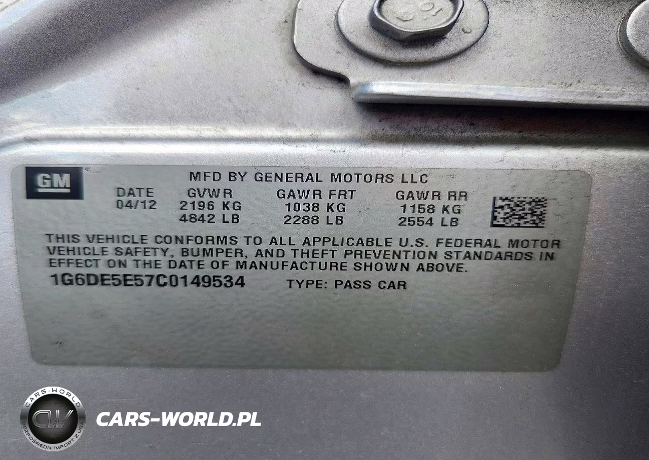 2012 Cadillac Cts Luxury Collection VIN:1G6DE5E57C0149534 - 13