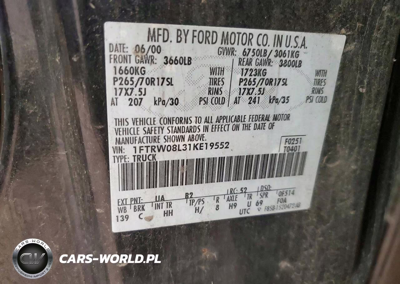 2001 Ford F150 Supercrew VIN:1FTRW08L31KE19552 - 12