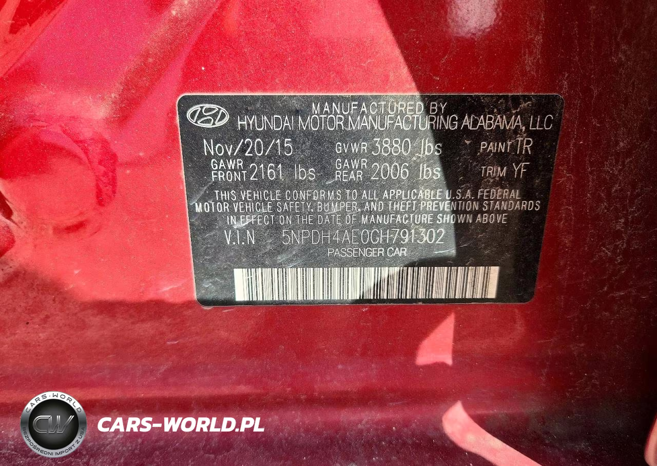 2016 Hyundai Elantra Se VIN:5NPDH4AE0GH791302 - 12