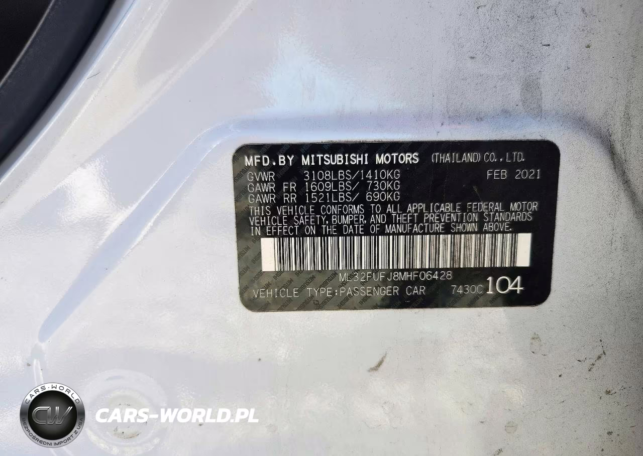 2021 Mitsubishi Mirage G4 Es VIN:ML32FUFJ8MHF06428 - 12