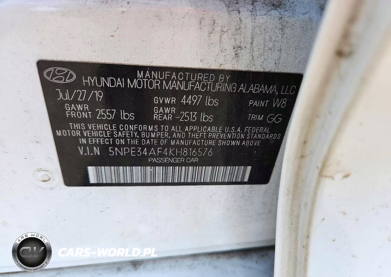 2019 Hyundai Sonata Sel VIN:5NPE34AF4KH816576 - 12