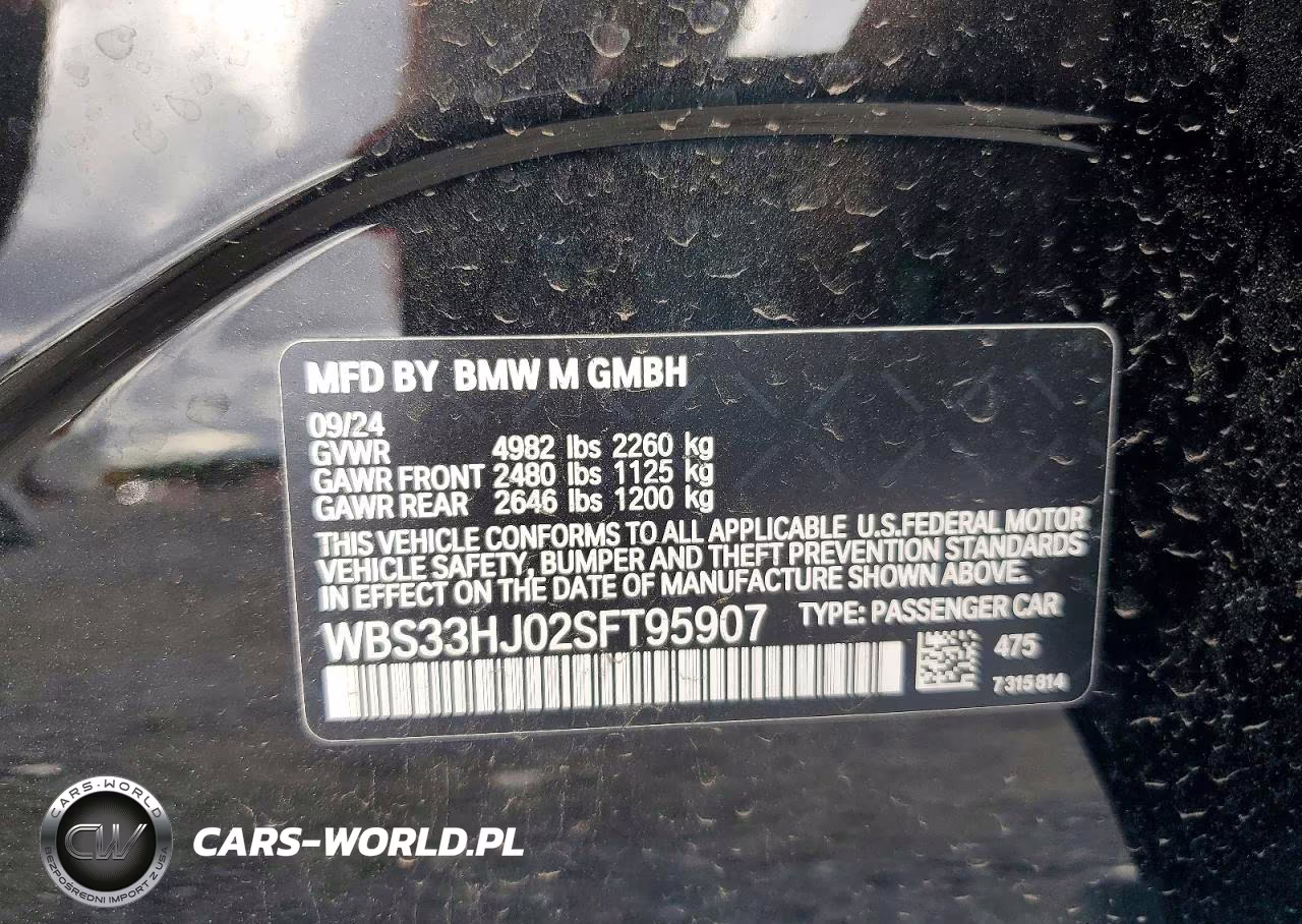 2025 BMW M3 Competition VIN:WBS33HJ02SFT95907 - 12