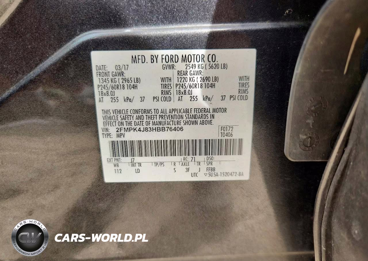 2017 Ford Edge Sel VIN:2FMPK4J83HBB76406 - 13