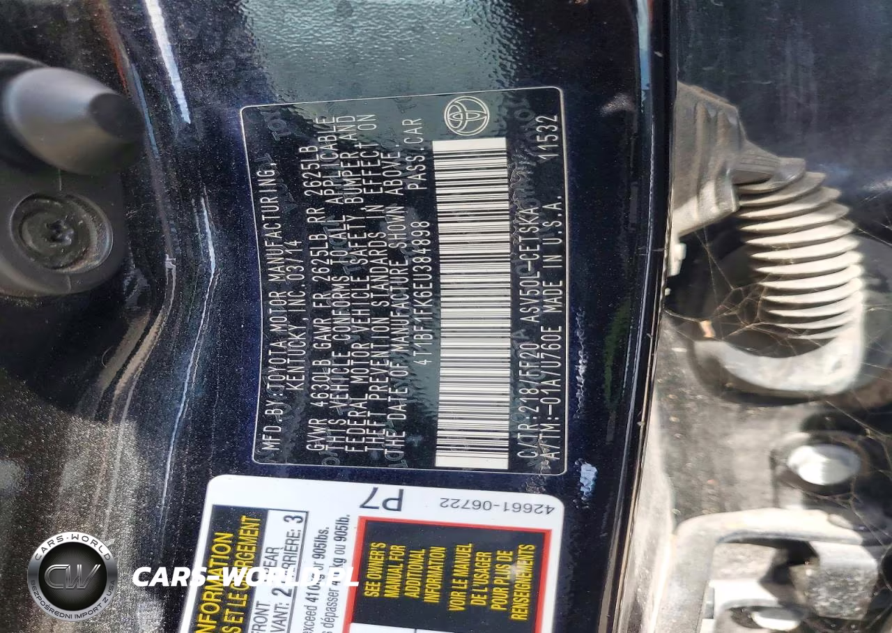 2014 Toyota Camry Se VIN:4T1BF1FK6EU384898 - 13