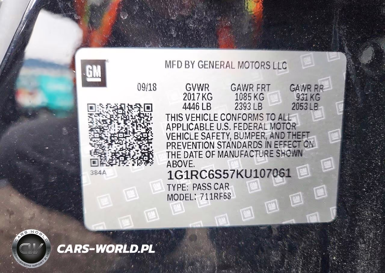 2019 Chevrolet Volt Lt VIN:1G1RC6S57KU107061 - 12