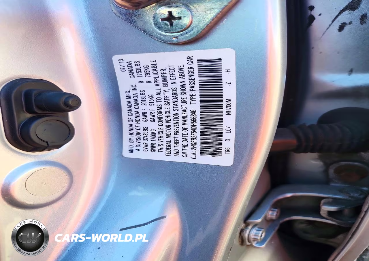 2013 Honda Civic Lx VIN:2HGFB2F54DH566846 - 12
