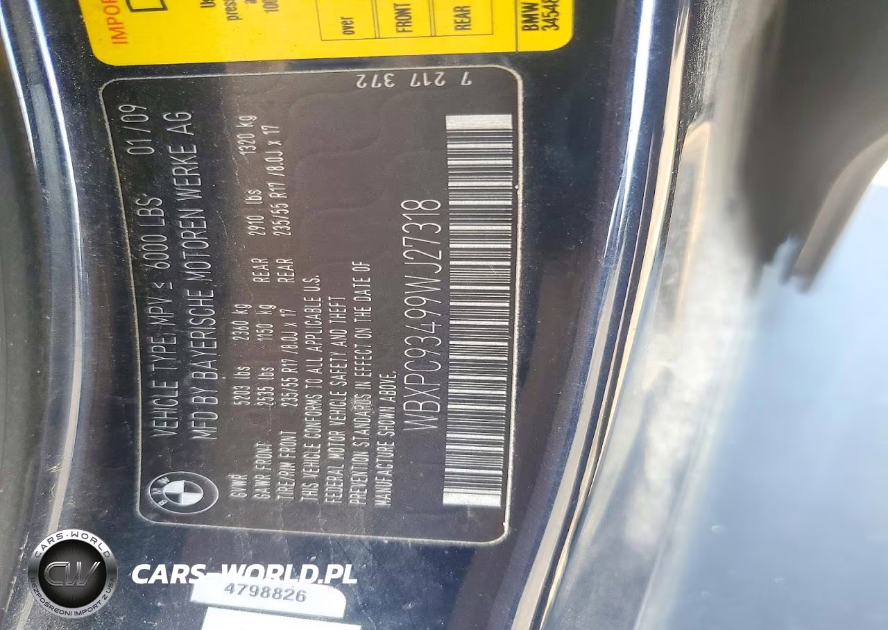2009 BMW X3 xDrive30I VIN:WBXPC93499WJ27318 - 13