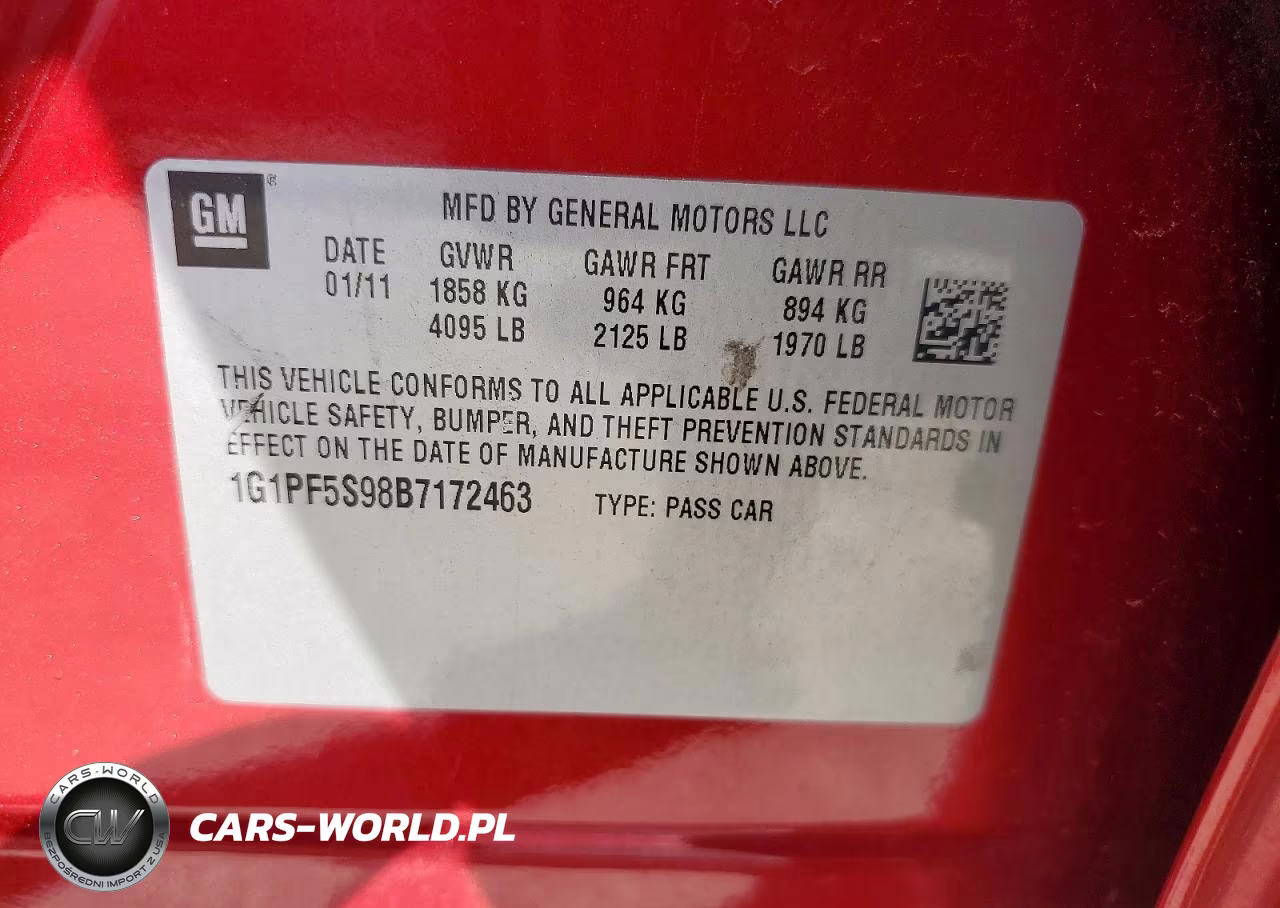2011 Chevrolet Cruze Lt VIN:1G1PF5S98B7172463 - 12