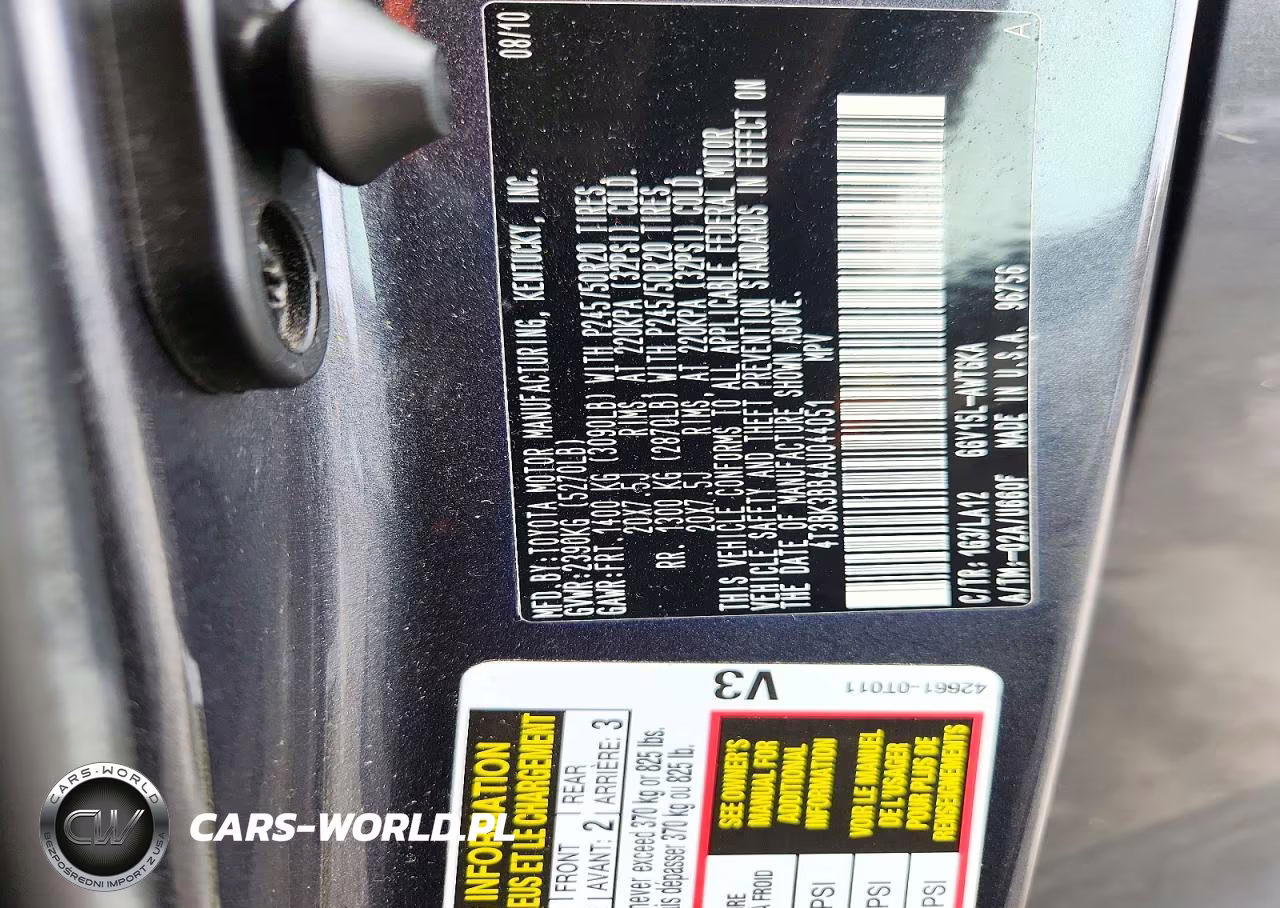 2010 Toyota Venza Awd V6 VIN:4T3BK3BB4AU044051 - 13