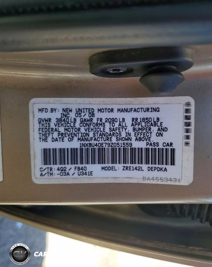 2009 Toyota Corolla Le VIN:1NXBU40E79Z051559 - 12