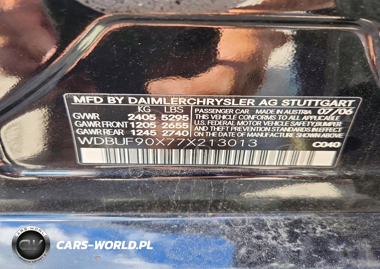 2007 Mercedes-Benz E 550 4Matic VIN:WDBUF90X77X213013 - 13