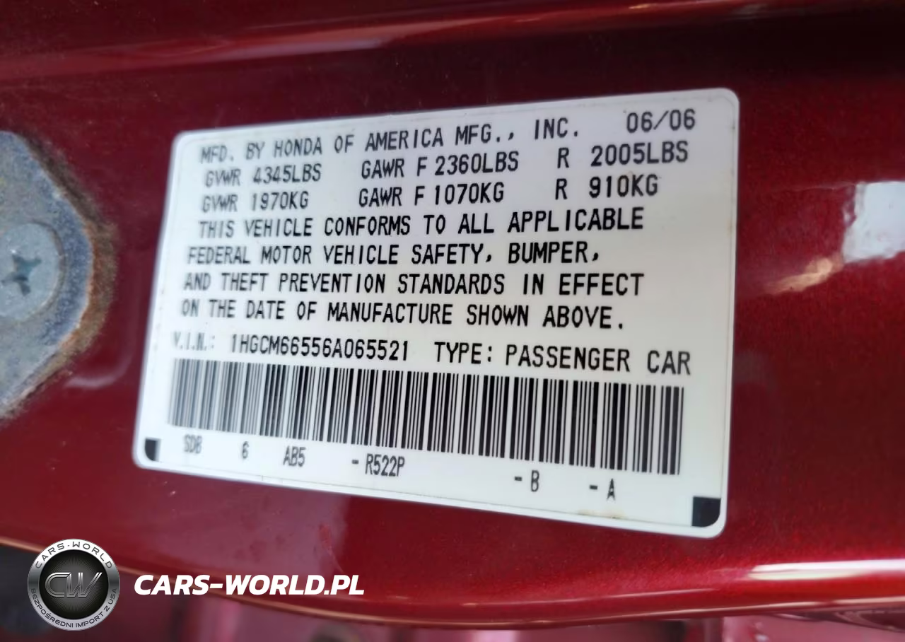 2006 Honda Accord Ex VIN:1HGCM66556A065521 - 12