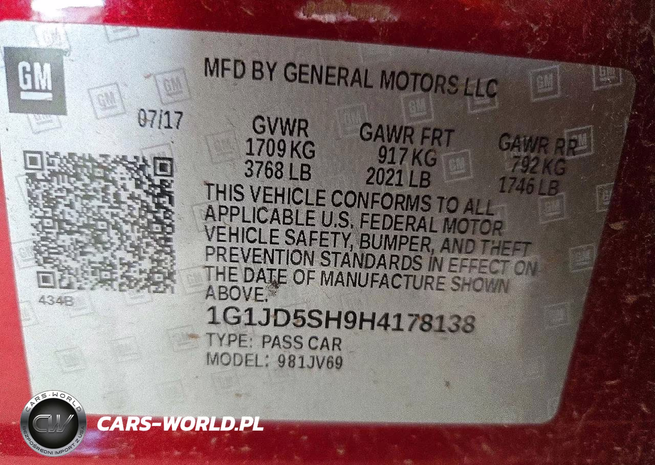 2017 Chevrolet Sonic Lt VIN:1G1JD5SH9H4178138 - 12