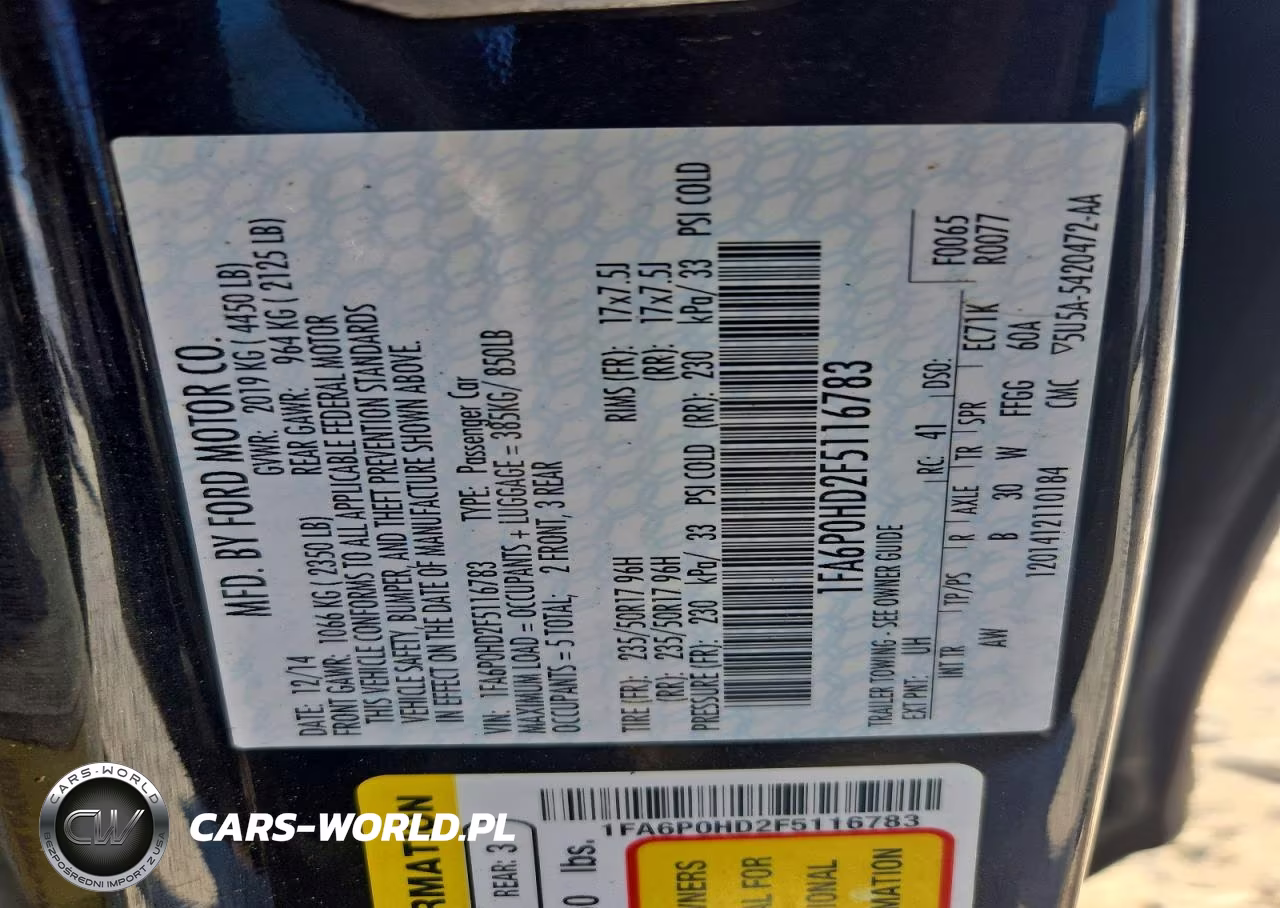 2015 Ford Fusion Se VIN:1FA6P0HD2F5116783 - 12