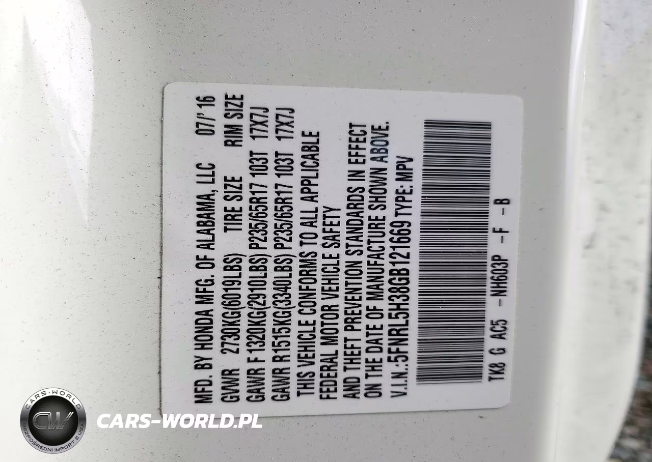 2016 Honda Odyssey Se VIN:5FNRL5H38GB121669 - 14