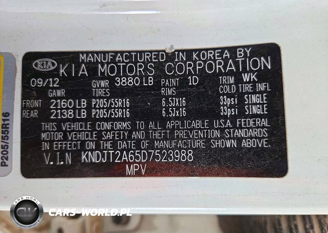2013 Kia Soul + VIN:KNDJT2A65D7523988 - 12