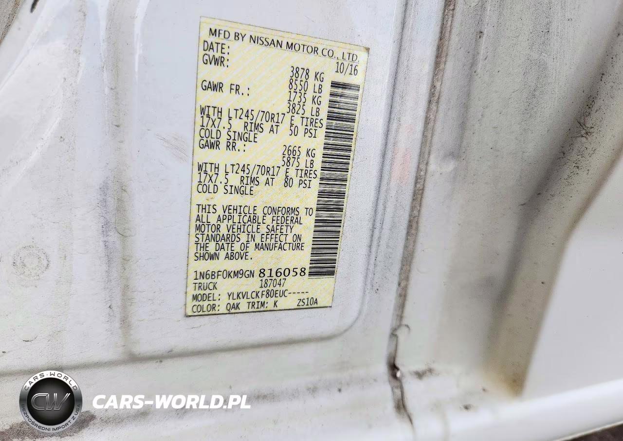 2016 Nissan Nv 1500 S VIN:1N6BF0KM9GN816058 - 14