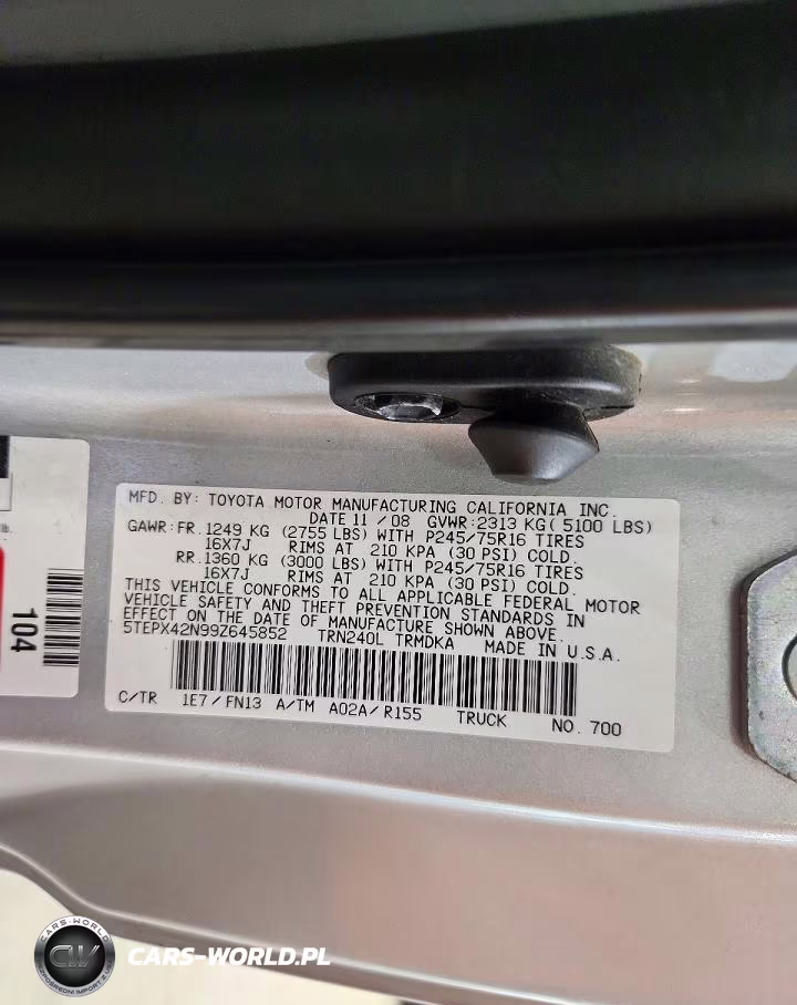 2009 Toyota Tacoma Base VIN:5TEPX42N99Z645852 - 12