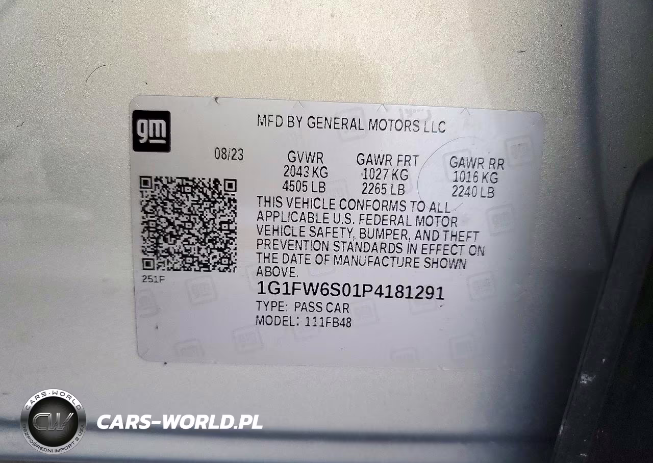 2023 Chevrolet Bolt Ev 1Lt VIN:1G1FW6S01P4181291 - 12