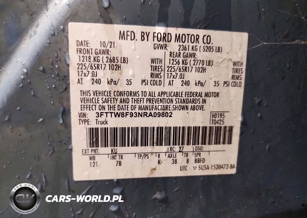 2022 Ford Maverick Xl VIN:3FTTW8F93NRA09802 - 12
