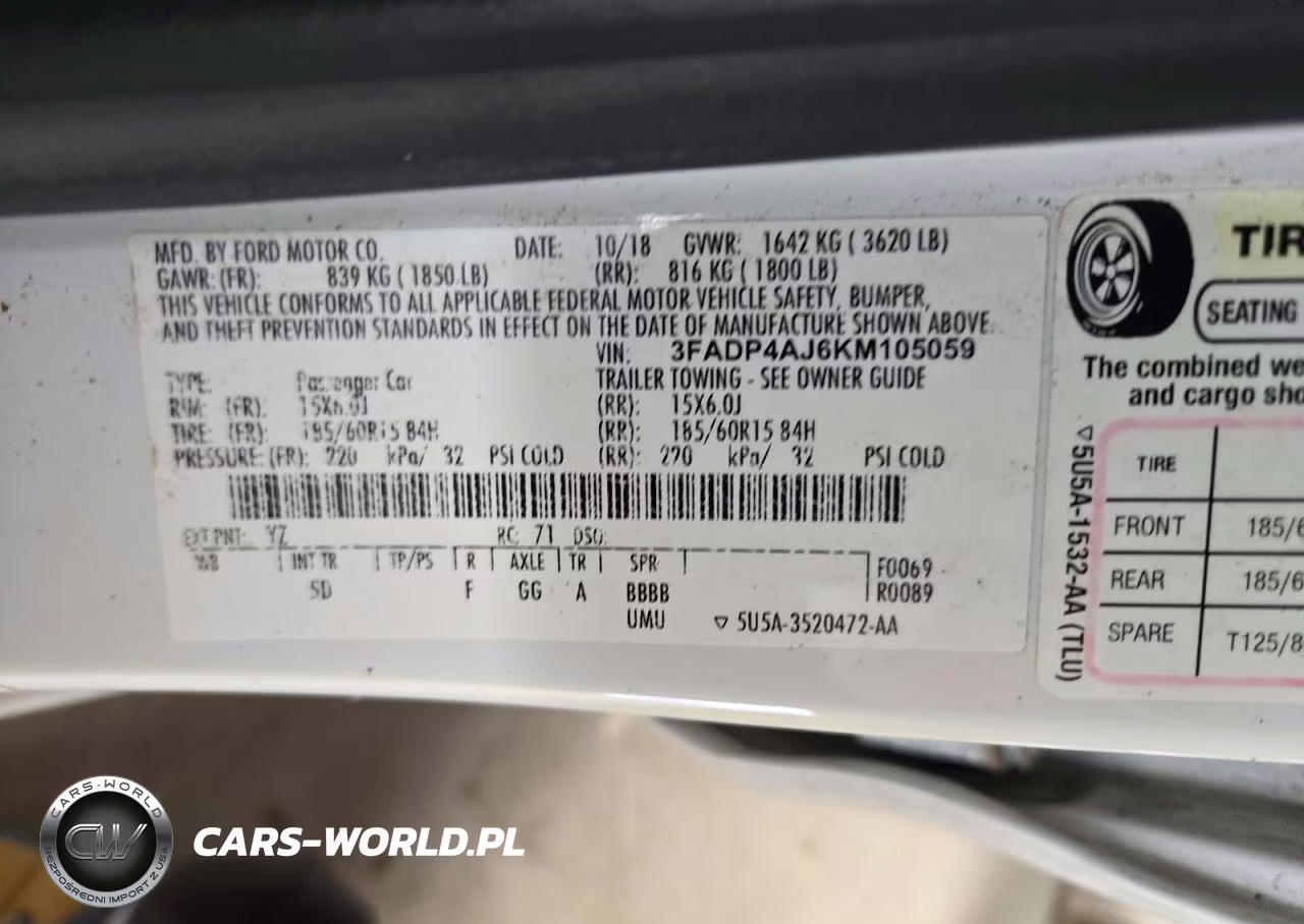 2019 Ford Fiesta S VIN:3FADP4AJ6KM105059 - 12