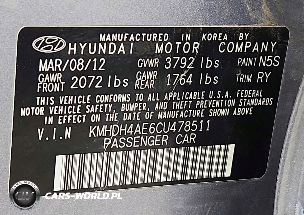 2012 Hyundai Elantra Limited VIN:KMHDH4AE6CU478511 - 13