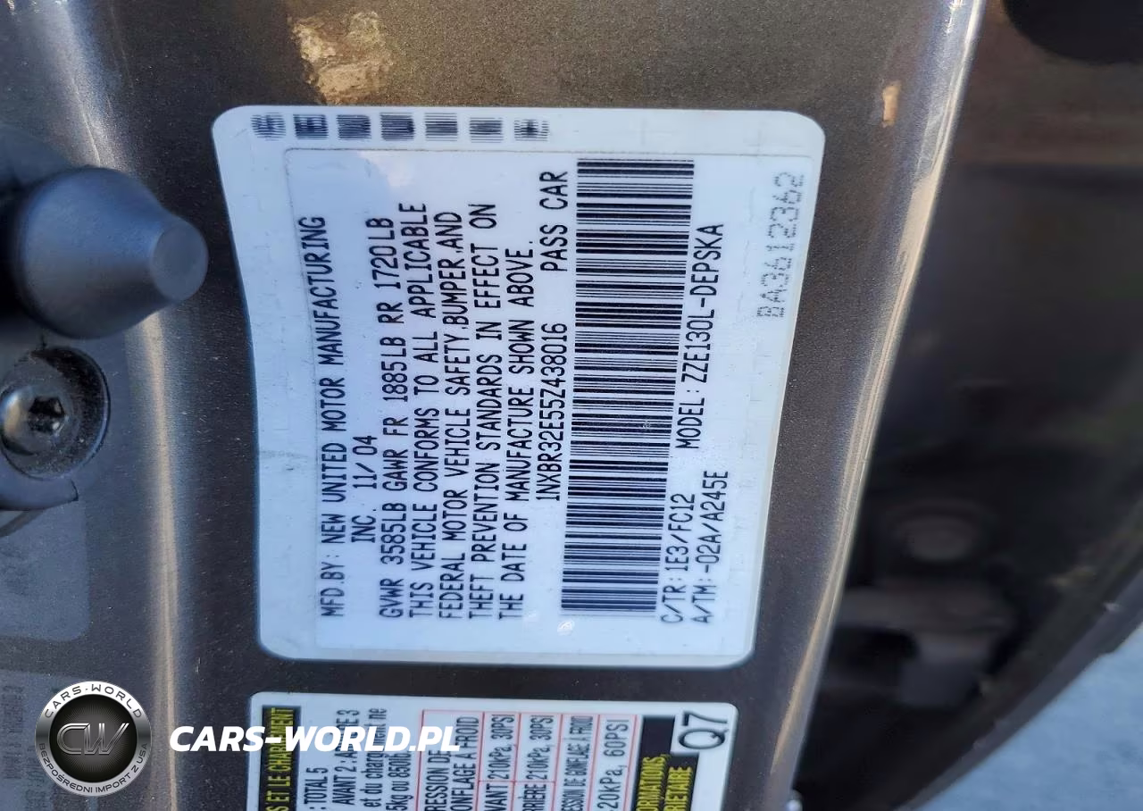 2005 Toyota Corolla S VIN:1NXBR32E55Z438016 - 12