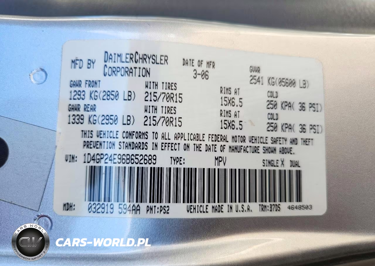 2006 Dodge Grand Caravan Se VIN:1D4GP24E96B652689 - 13