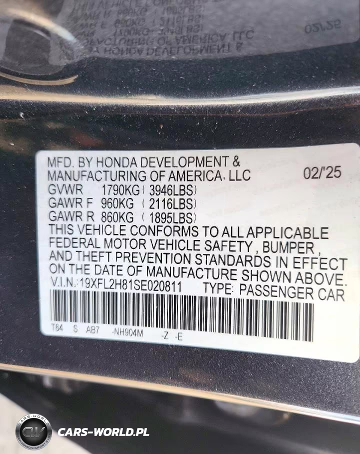 2025 Honda Civic Sport VIN:19XFL2H81SE020811 - 12