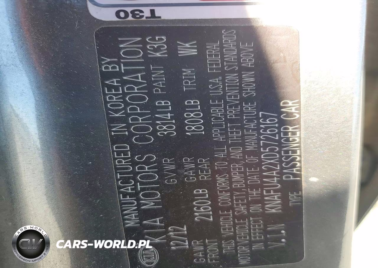 2013 Kia Forte Ex VIN:KNAFU4A2XD5726167 - 13