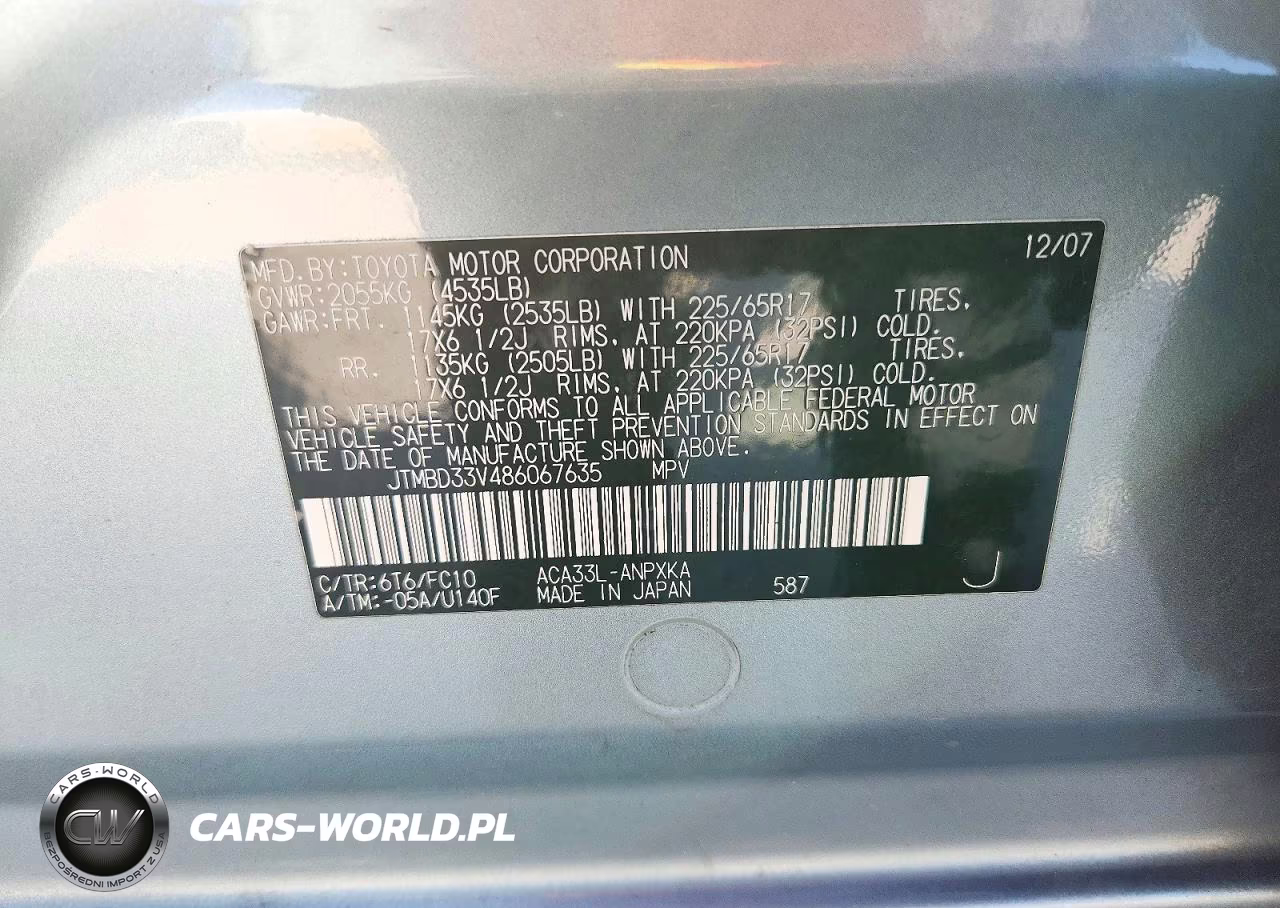 2008 Toyota Rav4 Base VIN:JTMBD33V486067635 - 13