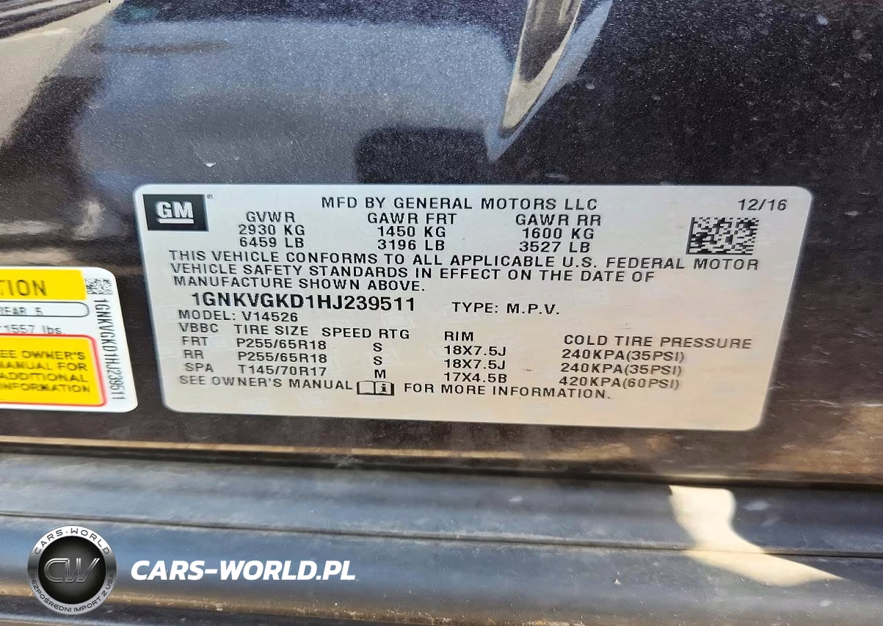 2017 Chevrolet Traverse Lt VIN:1GNKVGKD1HJ239511 - 12