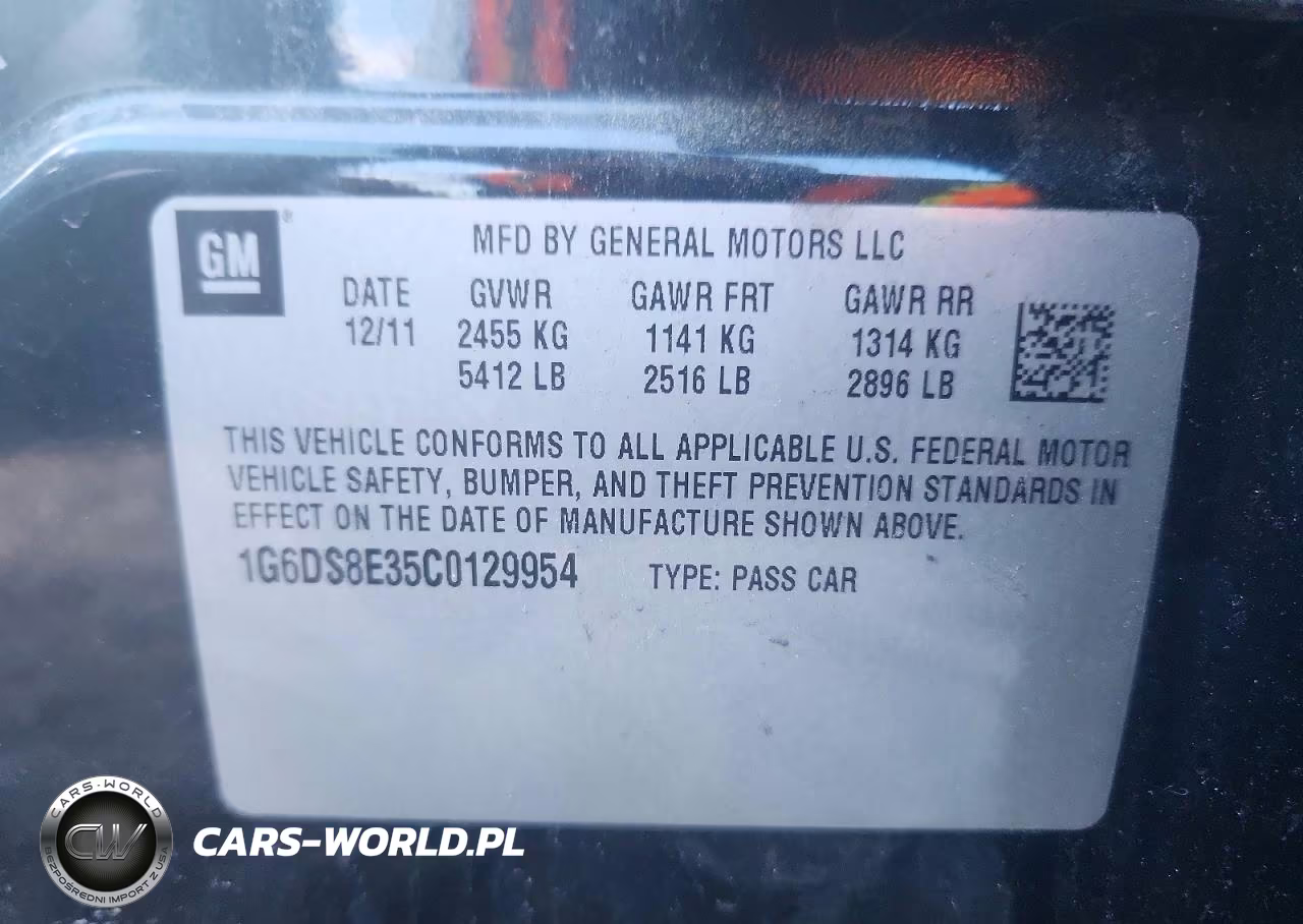 2012 Cadillac Cts Premium Collection VIN:1G6DS8E35C0129954 - 12