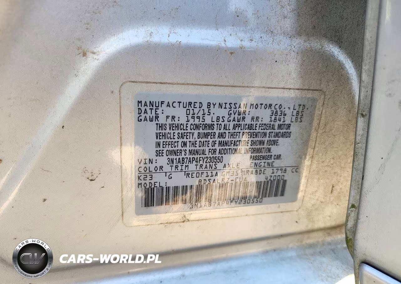 2015 Nissan Sentra Sr VIN:3N1AB7AP4FY230550 - 12